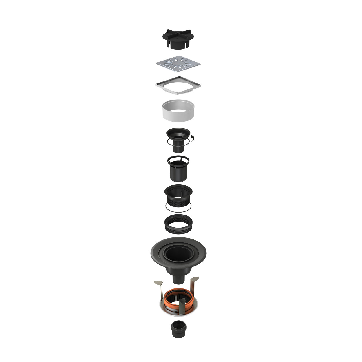 Wedi Fundo Put afvoer DN-50 verticaal met Brandstop